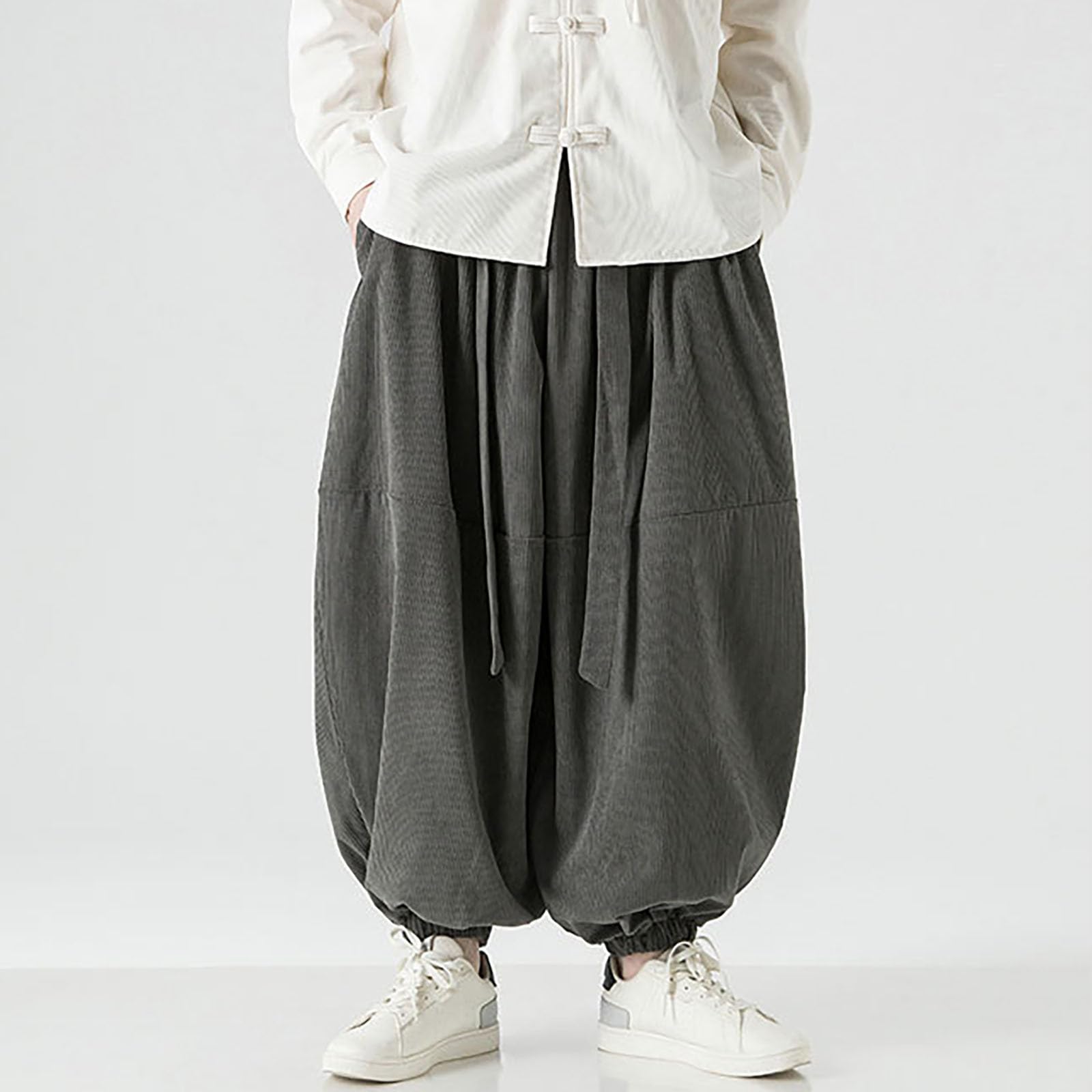 Herren-Hose, lässig, gerippt, gerader Schnitt, Cordhose, Hip-Hop, lässig, weites Bein, lässig, gerades Bein