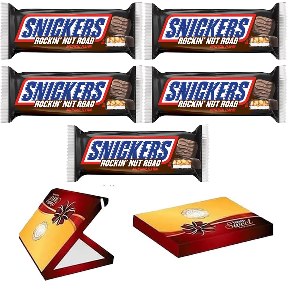 Snickers Rockin Nut Road Chocolate Bars 5 x 40g With Gift Box