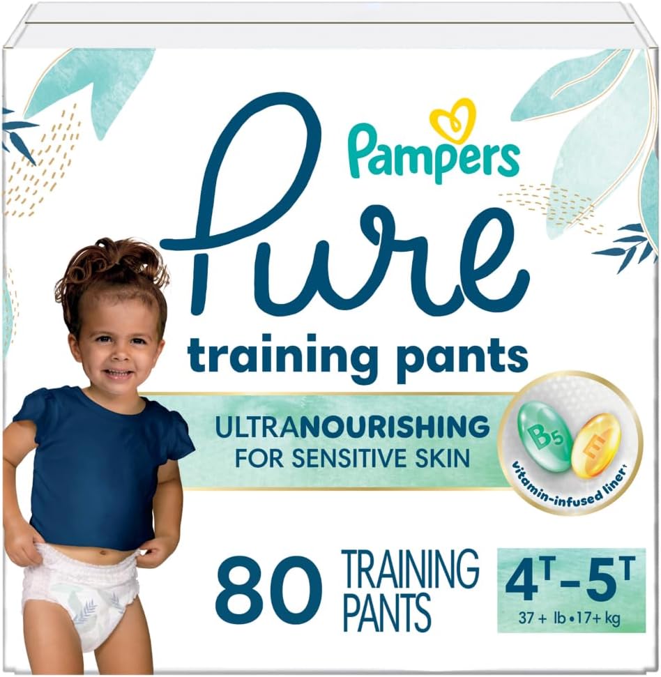 Pampers Pure Protection Training Underwear, Unisex, Size 4T5T, 80 Count, Premium, Hypoallergenic, Soft, Absorbent 4T-5T 80