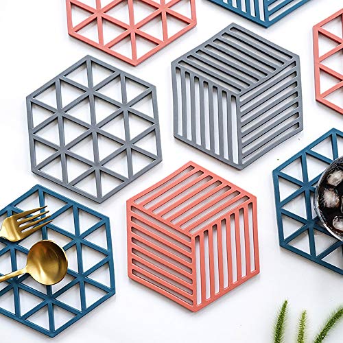 Silicone Trivets Mats For Dishes And Pots, Trivets Hot Pads For Table Countertops, Heat Resistant Trivets, Kitchen Pot Mat Table Decor Trivets Pads For Bowl Dish Cooking Dining Set, (3 Pcs, Grey) #TOP7