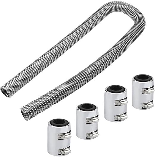 BLACKHORSE-RACING 48" Stainless Steel Radiator Flexible Coolant Water Hose Kit With Caps Universal