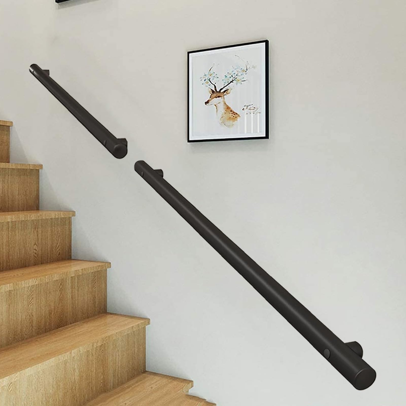 Amazon | 壁手すり 80/120/240/300 センチメートル、工業用階段手すり