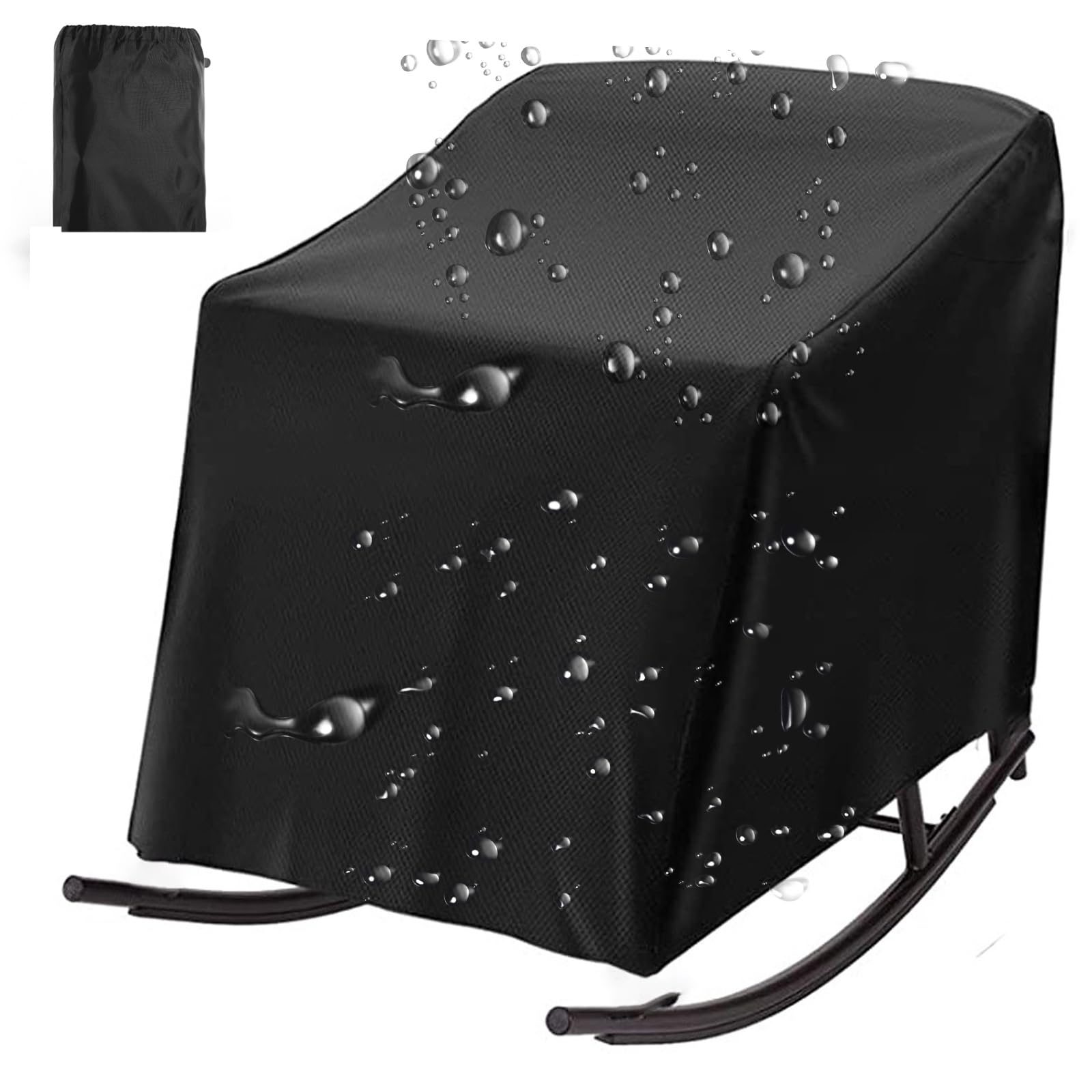 Houssede Protection Fauteuil à Bascule Imperméable 420D Oxford Jardin Chaise Berçante Extérieur Noir 70x97x99cm