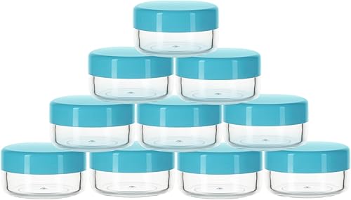 Miniatura 15 de Contenedores de muestra de 0.45 onzas con tapas, 100 piezas de mini recipientes para cosméticos, tarros de muestra rosa sin BPA para maquillaje