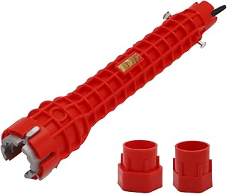 1 Pieza Grifo Multifunción 8 en 1,Llave Desmontaje y sujeción Tuberías Fontanería,Acero Alta resistencia Grifo,Herramienta Fontanería Diseñada Específicamente,para inodoro,baño