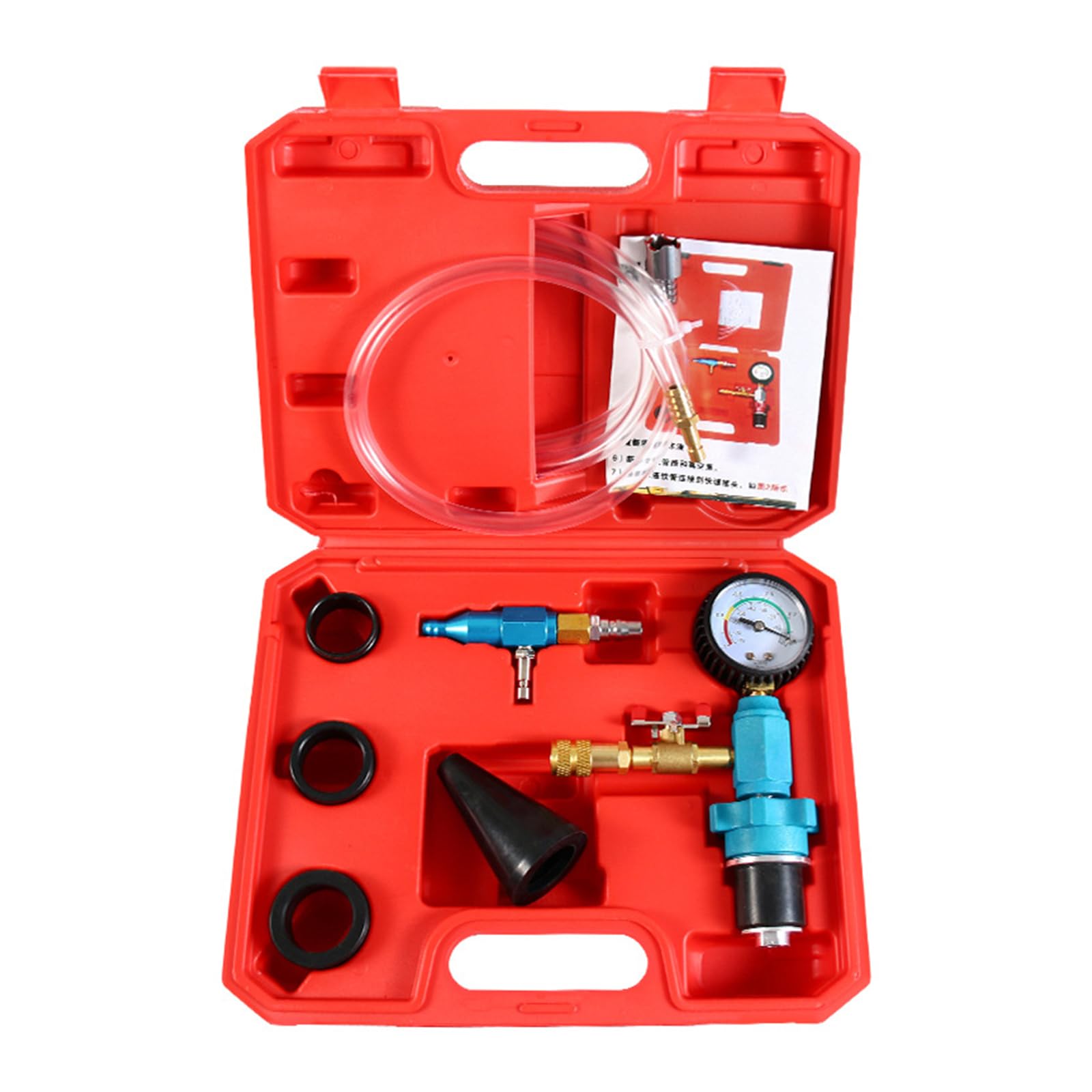 Kit professionale ricarica del liquido refrigerante a vuoto per auto e con adattatori universali e funzione spurgo rapido Set riempimento del liquido refrigerante per auto