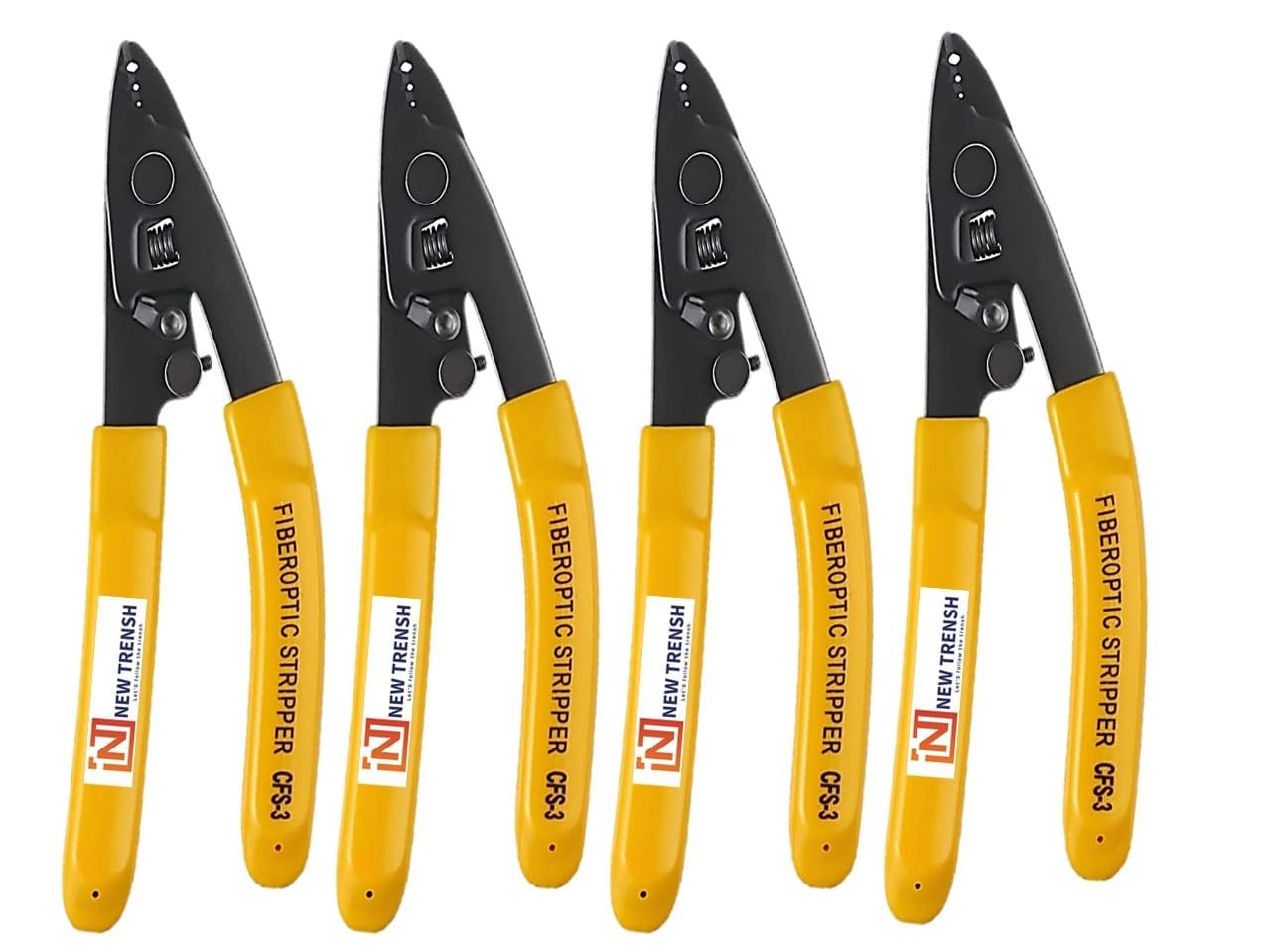 I-Tech Optic Fiber Cable Stripper With Three Hole Pigtail Pliers/Cutter/Clamp Tool/Comfort Grip For Home/Factory/Office - (Pack of 4)