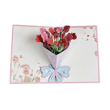WorldCare 3D Pop Up Christmas Cards Holiday Thanksgiving Greeting Cards with Envelope Xmas Decoration Ornament Flower Pattern Cards New Year Holiday Festivals Birthday Gift-CS-A-158887