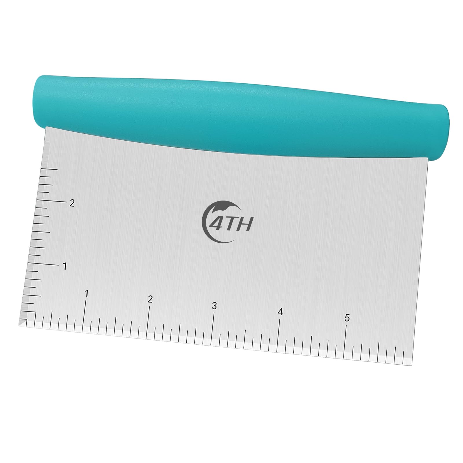 4TH Bench Scraper - Professional Stainless Steel Dough&Pastry Cutter, Multi-Purpose Kitchen Essential Gadget, Food-Safe Chopping Board Aid, Perfect Home Baking Culinary Tool - Turquoise
