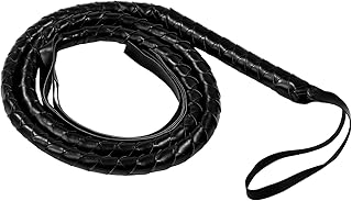 Black Prop Whip for for Halloween Costume (Non-Functional)- Cat, Cowboy Costume Accessories for Woman Women