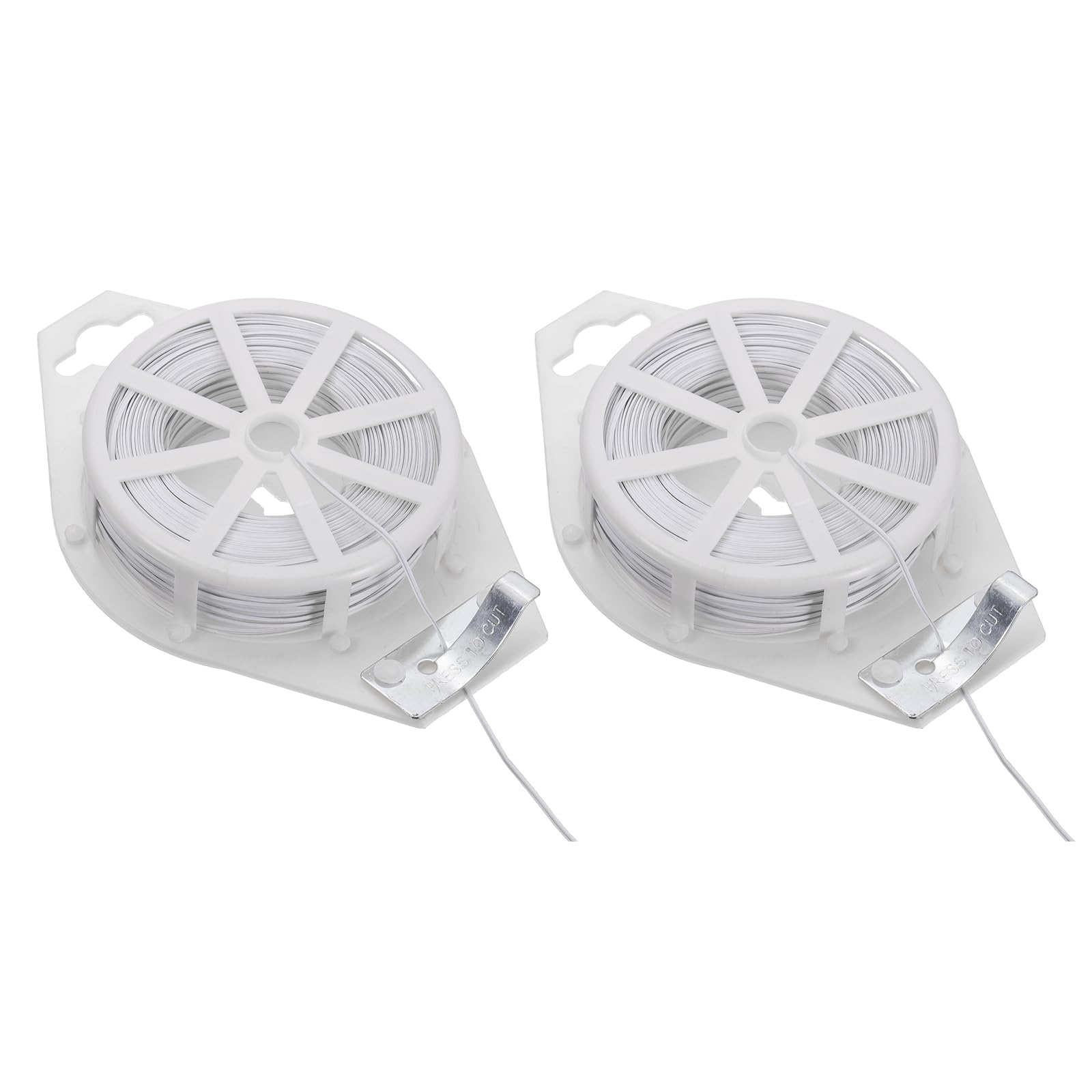 sourcing map 2pcs Twist Tie with Cutter 328FT (100m) Garden Plant Ties Garden Twine Support Wire for Gardening Plant Support Growth Care Home Office Cable Organization, White — image 1