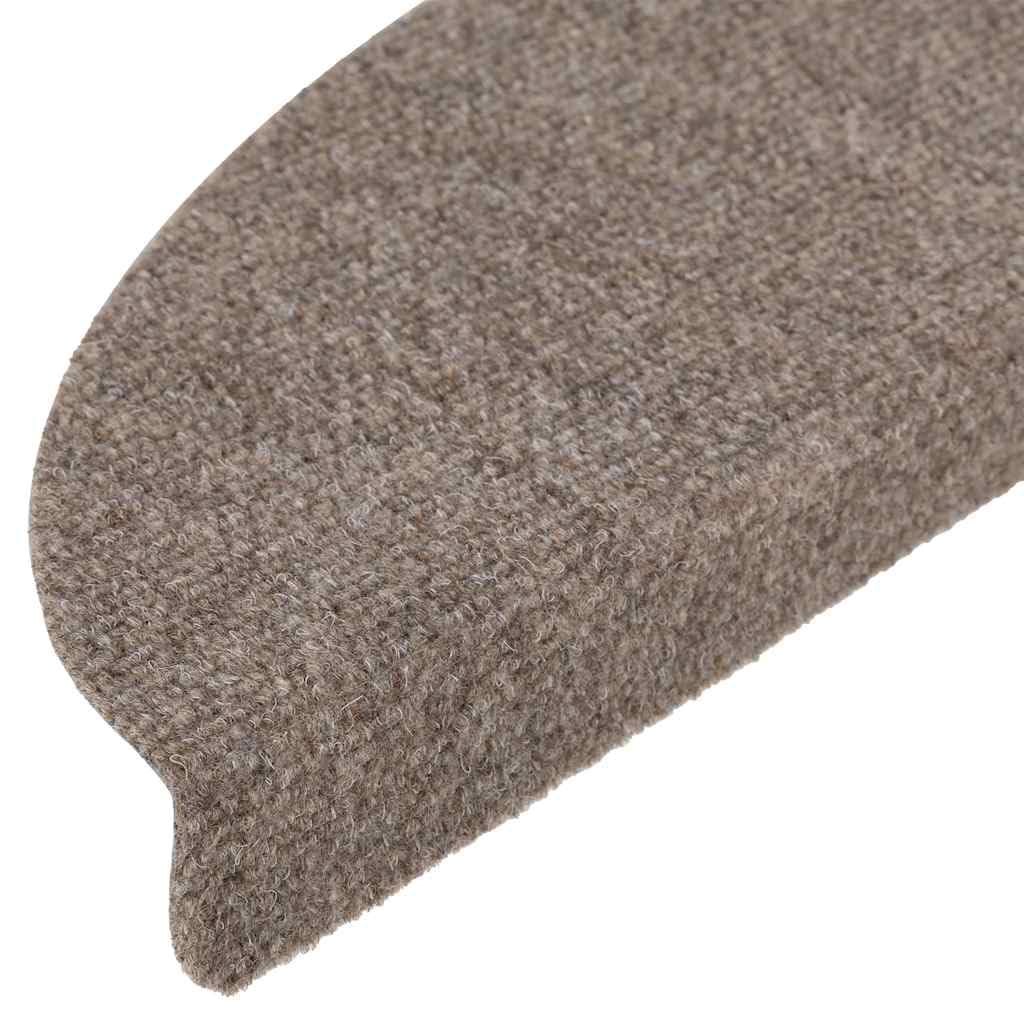 Selbstklebende Stufenmatten 20 Stück 56x17x3 cm Beige Halbrund Treppenschutz Treppenauflage Treppenteppich rutschfest langlebig für Flur Eingangsbereich Hausflur Treppenhaus