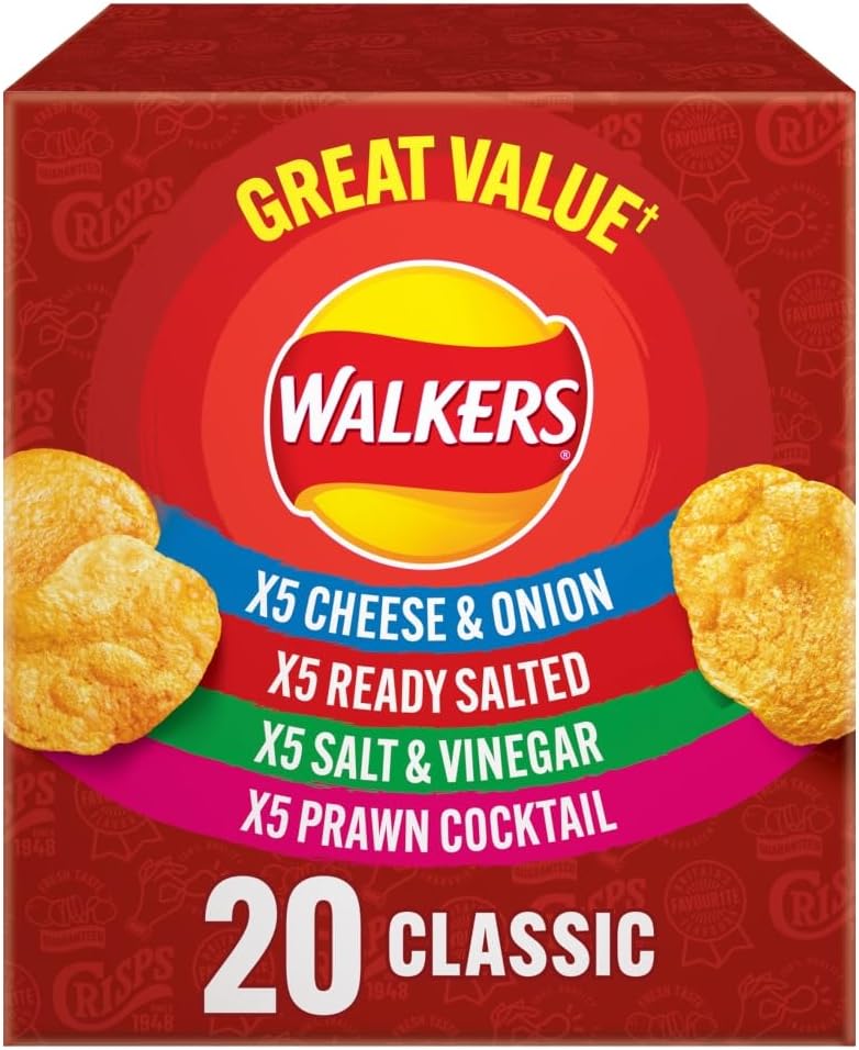 Walkers Classic Variety Multipack Crisps Box 20x25 g