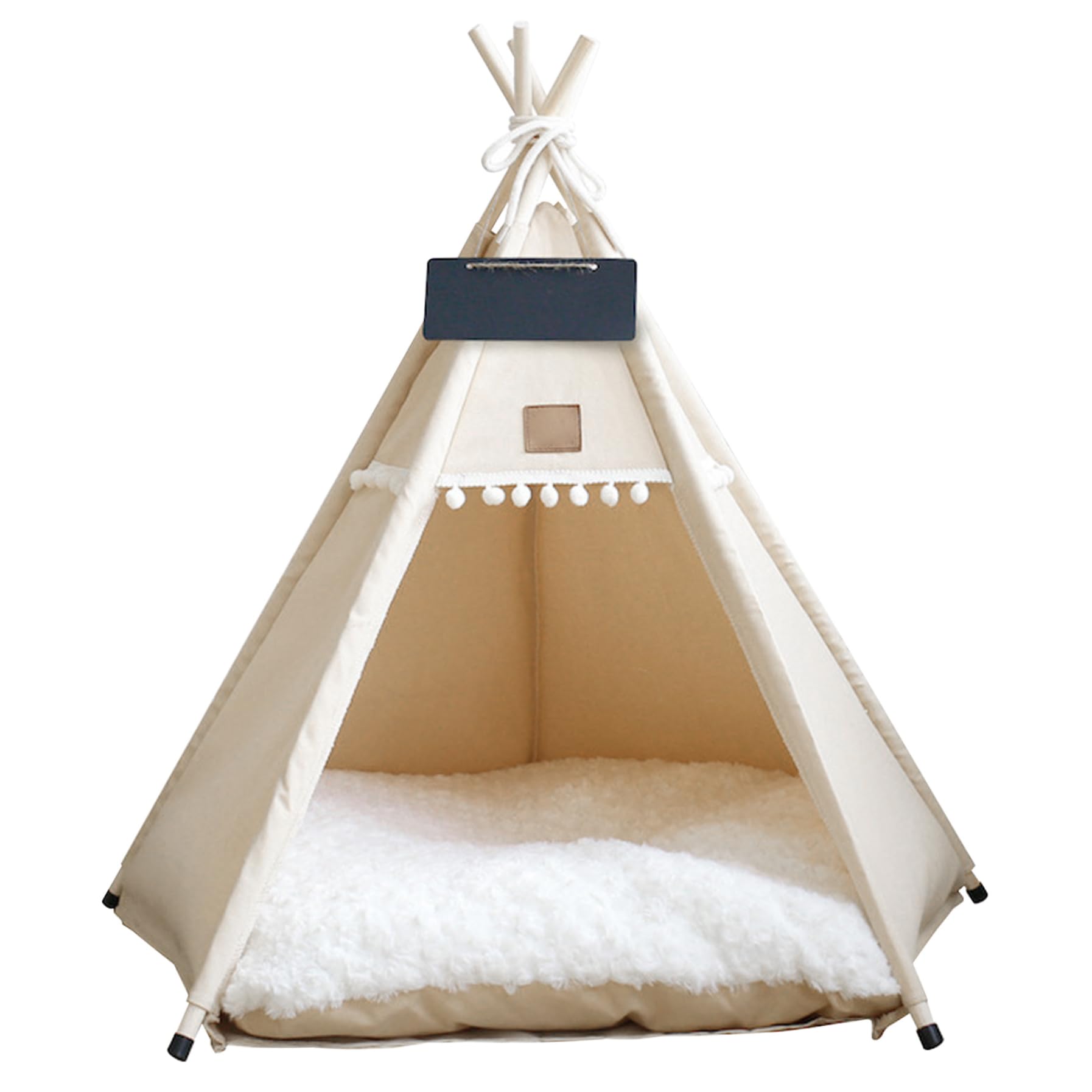 Tente tipi pour Animaux de Compagnie avec Coussin, lit Portable Lavable pour Chien et Chat de 20 Pouces, pour Animaux Moins 7kg