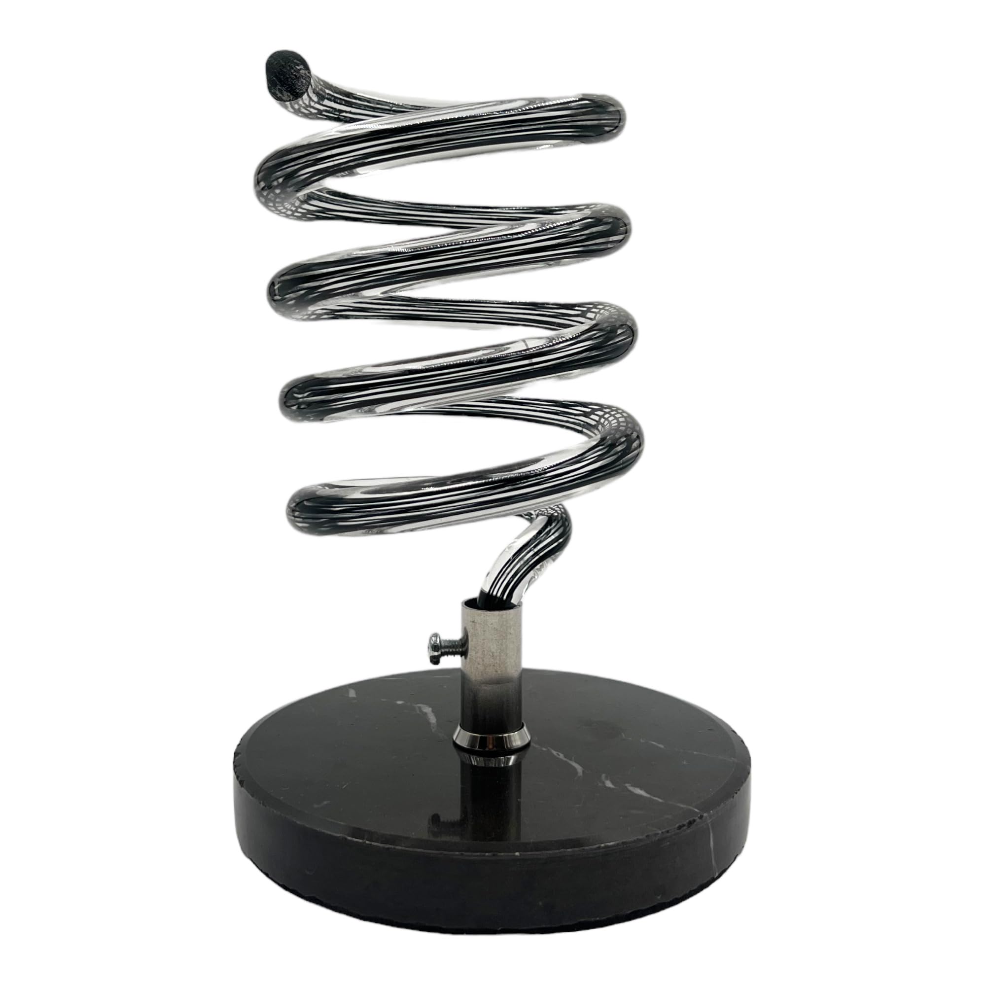Eson Hair Dryer Holder, Desktop Brass Stand Acrylic Spiral Hairdryer Holder, Free Standing Spiral Hair Dryer Holder Acrylic, Beauty Salon Barbershop Desktop Dryer (Black Marble)