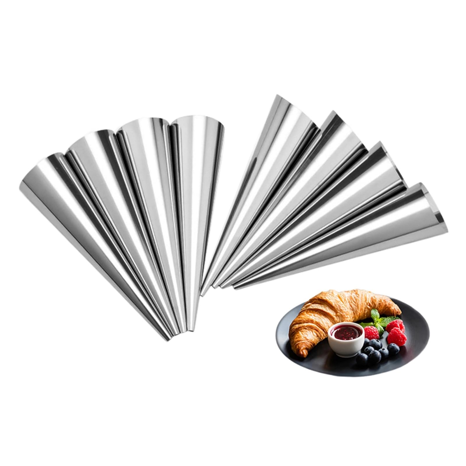Moules en corne de crème inox pour cônes de cuisson et rouleau de pâtisserie de cuisine