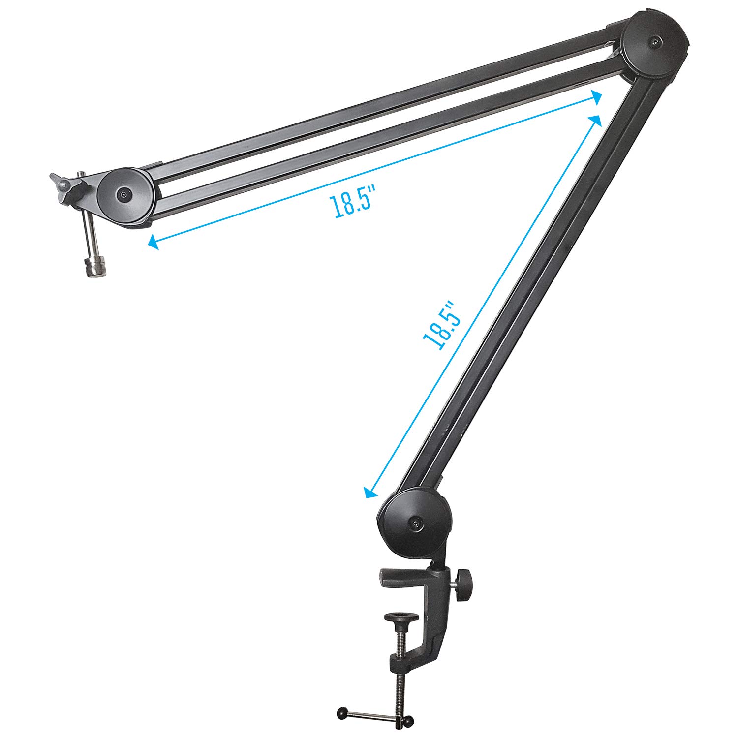 AxcessAbles Großer, robuster Mikrofonständer mit 1 m Verlängerung und 1,8 m XLR-Kabel, 2,3 kg Kapazität, Podcast-Galgen für großes Kondensatormikrofon, Desktop-Galgen-Mikrofonständer