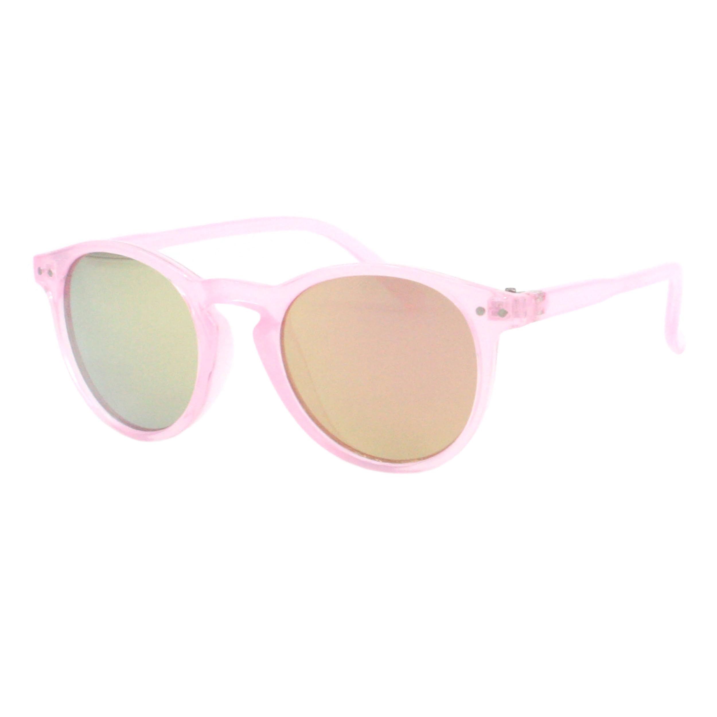 PASTL Kid's Sunglasses Girl's Fashion Round Keyhole Frame UV400 Mirror Lens