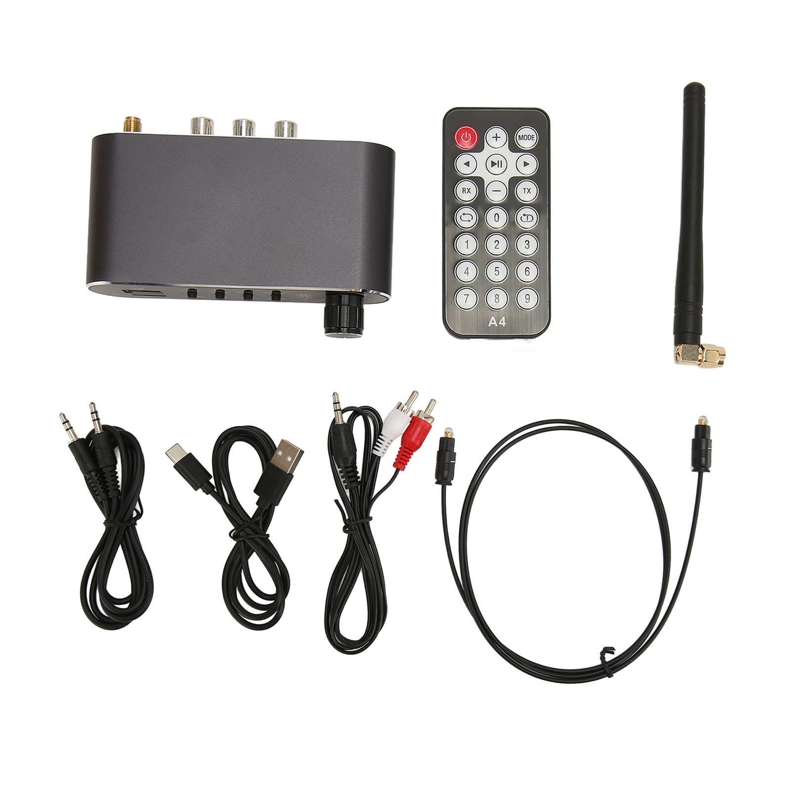 Bluetooth 5.1 Sender Empfänger, Kabelloser Audio Adapter Sender Empfänger, Glasfaser Koaxial HiFi Audio Adapter für Fernseher, Computer, Heim Stereoanlage, Kopfhörer