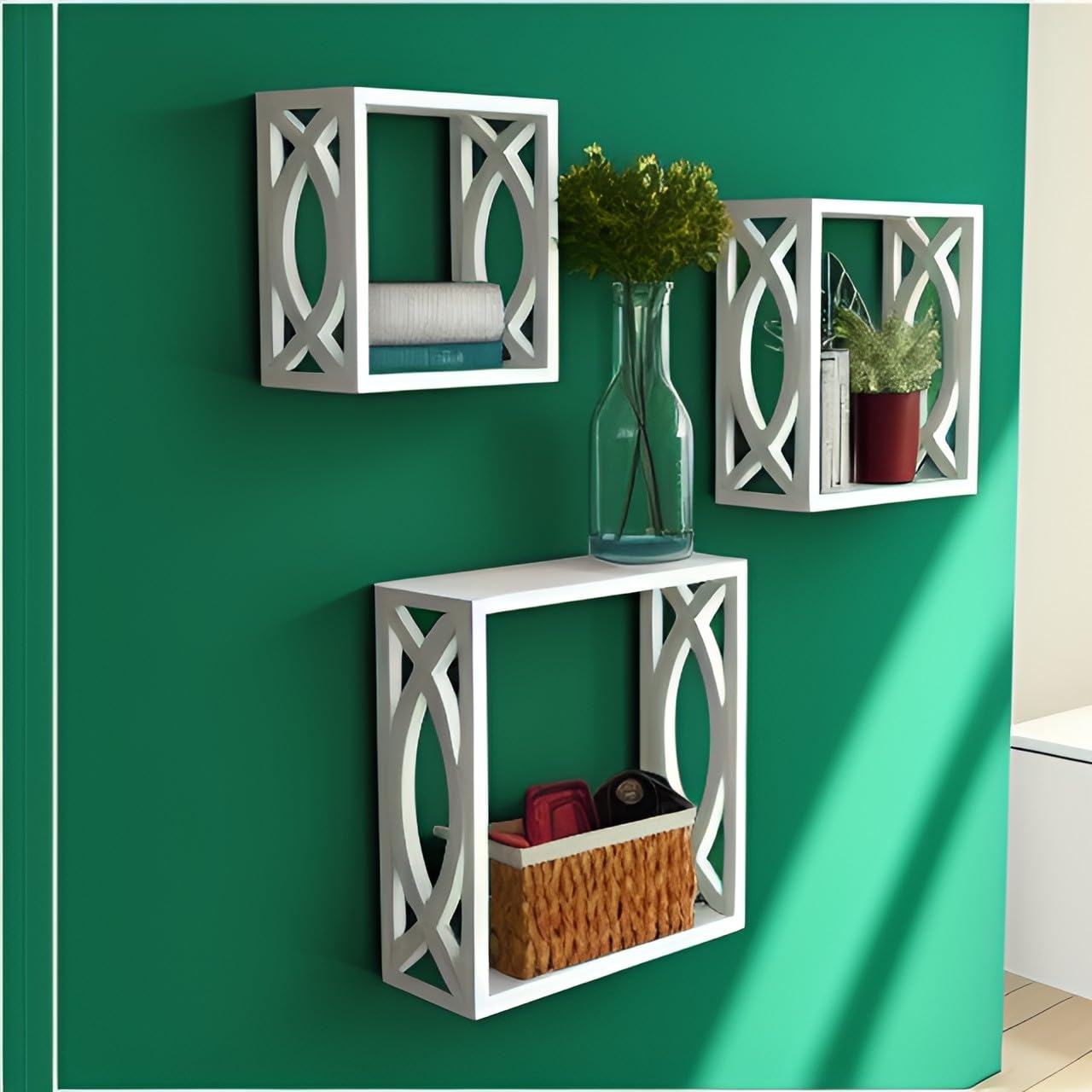Dime Store Wooden Wall Mount Wall Rack Shelf Cube Wall Shelves Floating