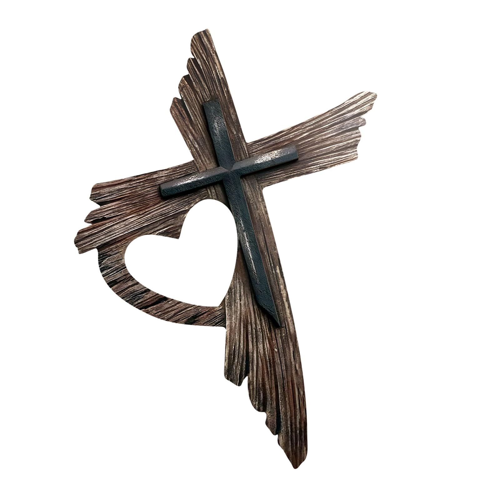 Qusinfc Wooden Crosses Wall Hanging Handcrafted Crucifix Ornament for Home Decors Spiritual Religious Gift Wall Hanging Crucifix