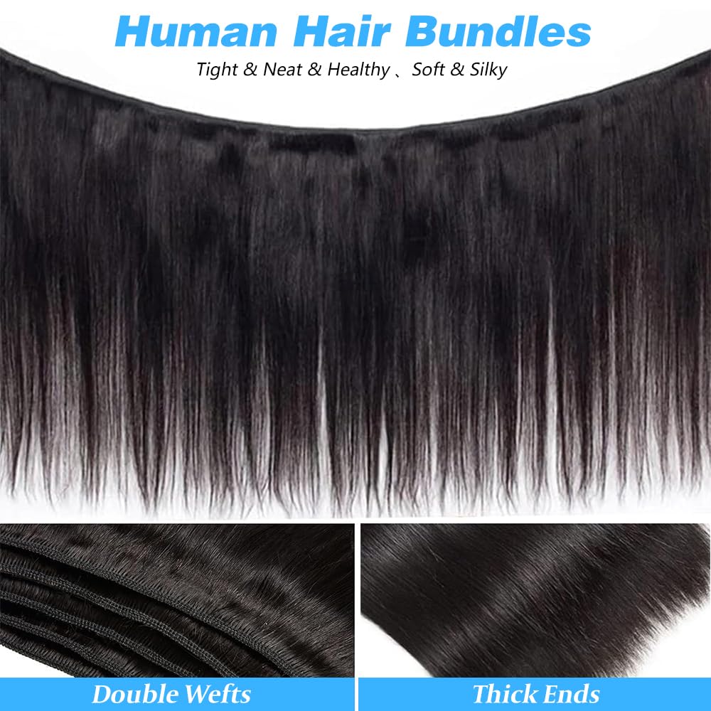 Amazon.com : Straight Bundles Human Hair 12 14 16 Inch 100 