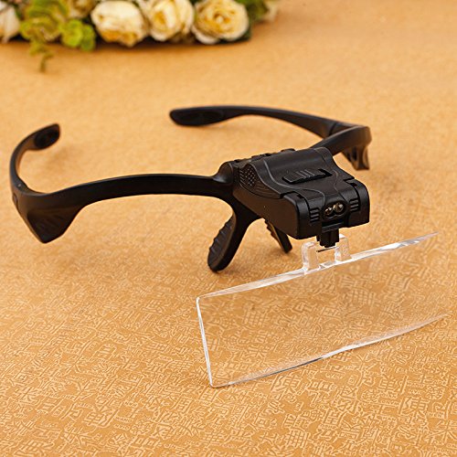 Sorive Professional Jeweler's Lighted Magnifier Visor - Jeweler Head-Worn Led Lighted Magnifier With 5 Different Lenses (1X, 1.5X, 2X, 2.5X, 3.5X) Sorive0018 #TOP21