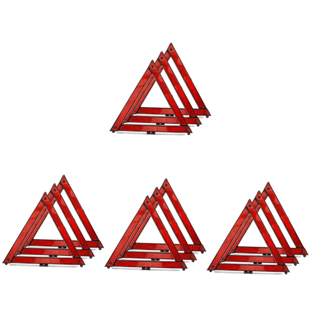 Triangle de signalisation Amosfun lot de 4 ensembles de sécurité en plastique ABS néon - 8