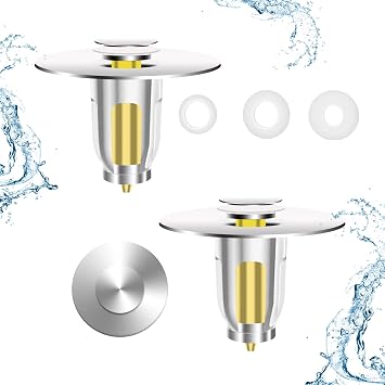 Aoyfuwell Tappo di Scarico per Lavabo, 2 Pz Tappo Lavandino Bagno Universale, Tappo per Lavabo Altezza Regolabile, Tappo per Lavandino, Tappi Lavabo