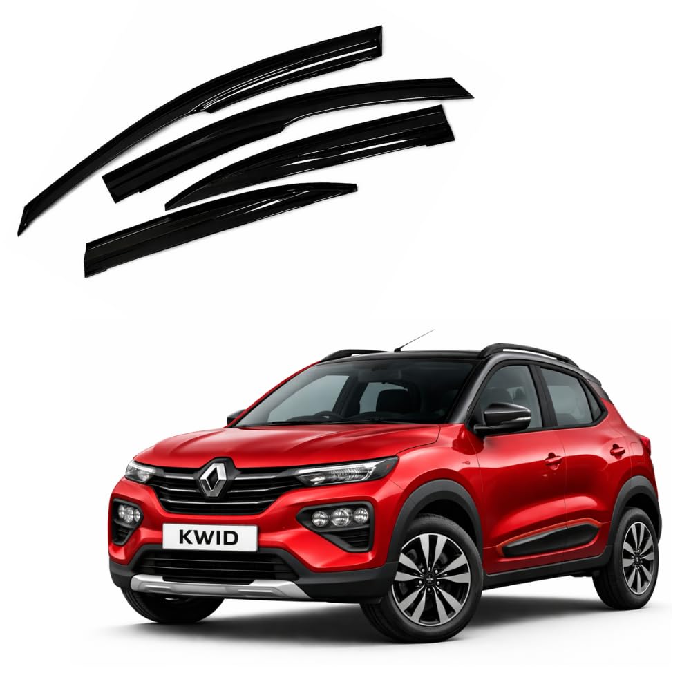 Riax Accessories Black Door Visor (Kwid Car) Premium Rain Guard & Wind Deflector for Indica for Sun, Rain & Dust Protection Set of 4-image-15