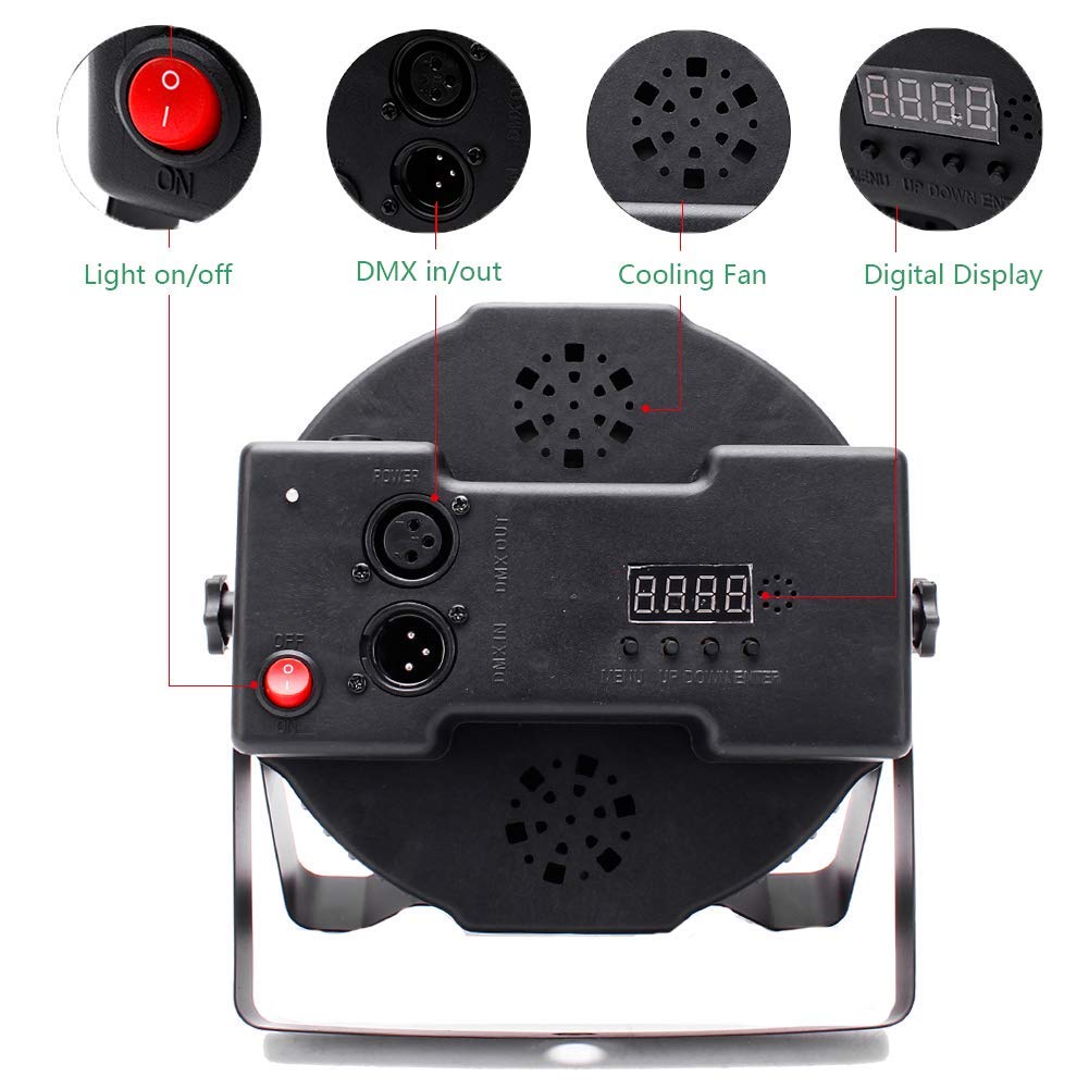 4 pezzi luce UV nera, faretto a luce nera DMX512 con telecomando per discoteca DJ party club KTV matrimonio Halloween bagliore fluorescente
