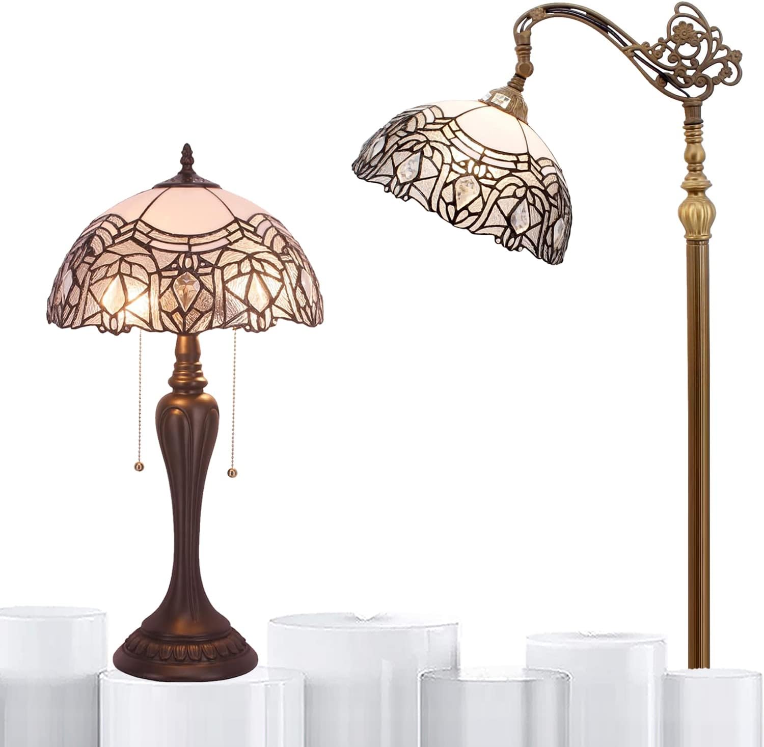 WERFACTORY Tiffany Lamp Series SAStained Glass Style Lampshade Decorative Living Room Bedroom