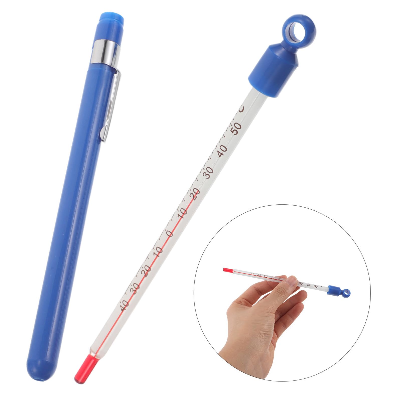 Termometro per Temperatura Vino in Vetro Blu con Display Facile da Leggere, Resistente All’usura, per Uso in Cucina e Produzione di Vino Casalinga