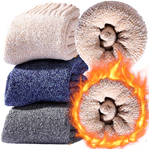 Wool Socks - Thick, Warm, Boot, Hiking, Calf Socks for Women and Men