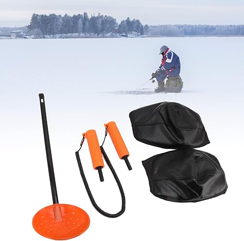 Miniatura 7 de Gonetre Kit de pesca en hielo Equipo de pesca en hielo Tiburones de hielo retráctiles Picks de pesca en hielo Cuchara Rodilleras Kit Equipo de pesca