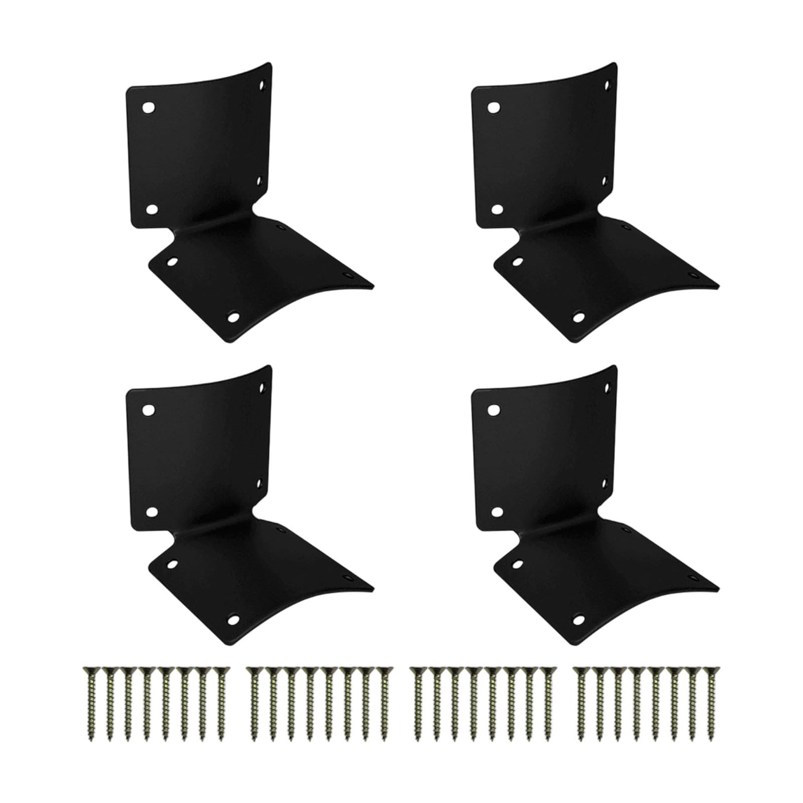 Metal Fence Brackets 90 Degree Angles Fixers Iron Fence Connector for Wooden Railings & Garden Structures Strong Metal Post Connector