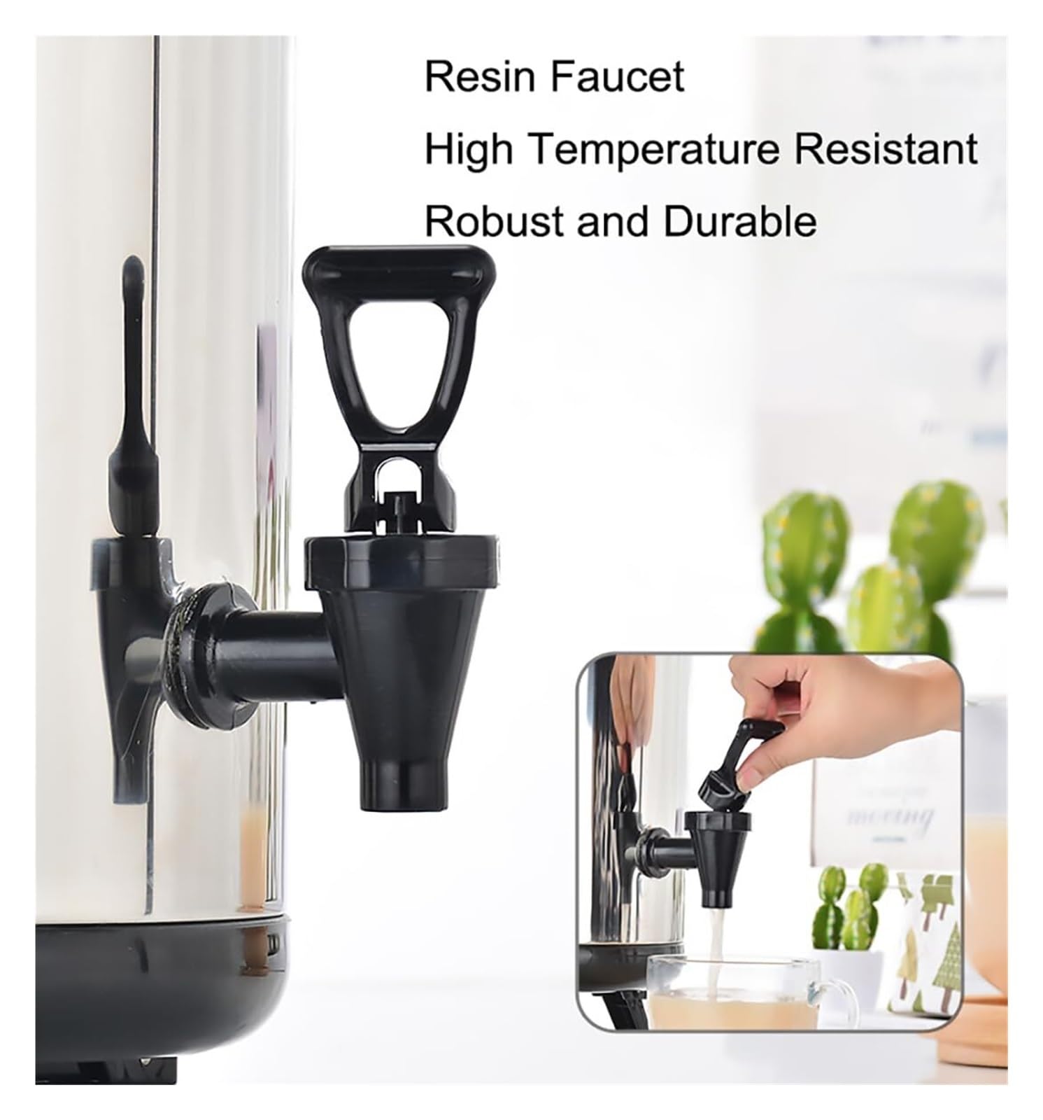 Distributore di acqua calda e caffè in acciaio inox, capacità isolata 6L-20L per caffè, tè e bevande, ideale per uso commerciale e domestico, rubinetto facile da riempire