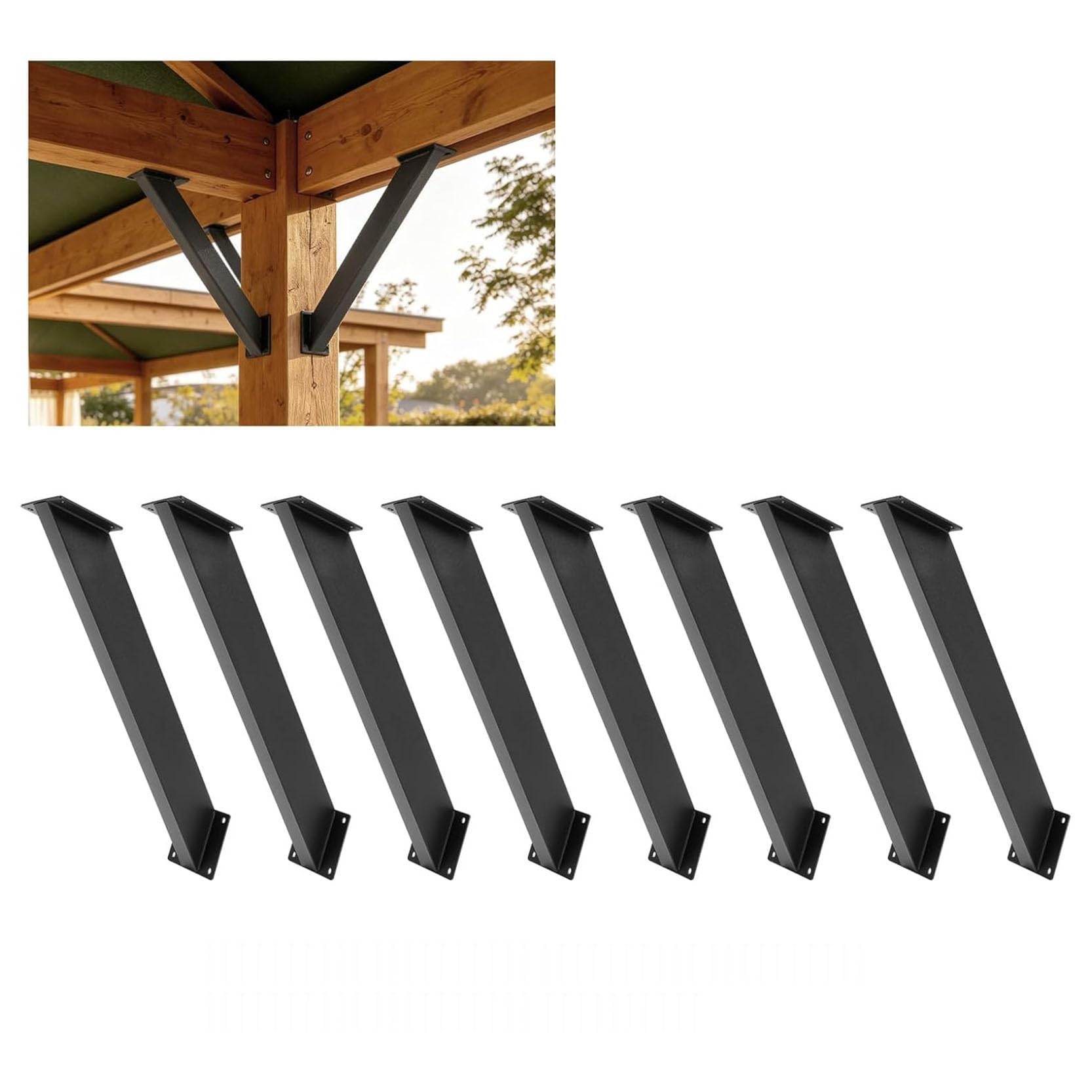 LQSYBHD Heavy Duty Connector Brace Bracket 45-Degree Angle Corner Braces Inside Joint Bracket for Post and Beam Wood Frame DIY Connector Inside Mount Corner Connector(Size:8pcs)