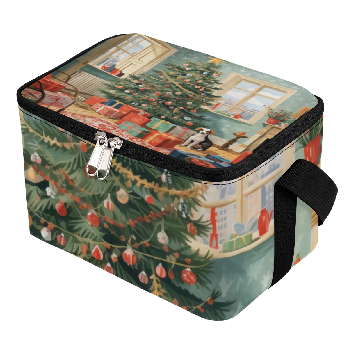 GzLeyigou Lunch Bags for Women Men 9 Cans,Christmas Tree Home Decor Hot & Cold Food Delivery Bag Insulated Grocery Bag Insulated Lunch Box Cooler Bag for Office Work Picnic Beach