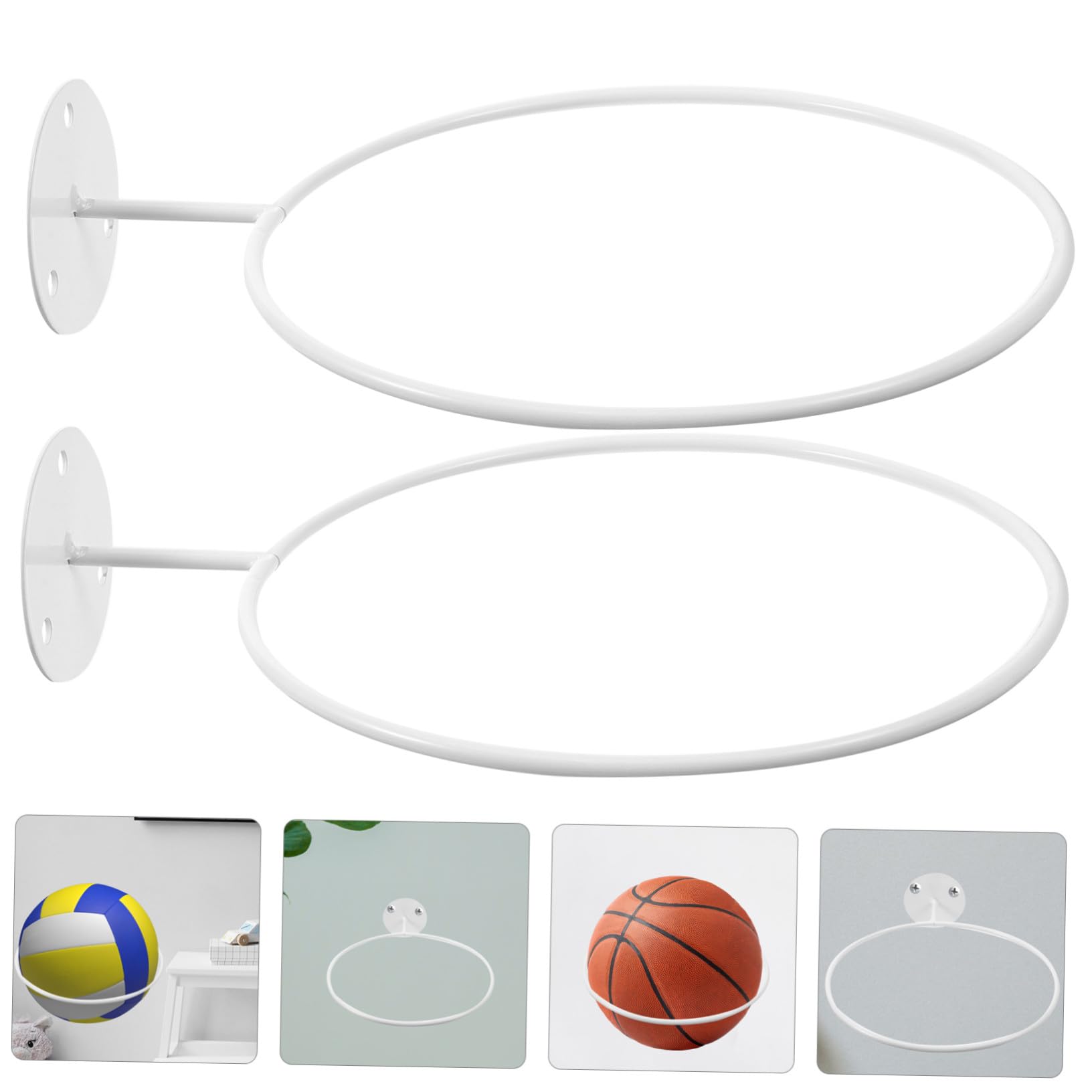 2 Stück Basketball Wandhalter aus Robustem Eisen Korrosionsbeständig Praktisches zur Ball Hutaufbewahrung Platzsparend für Zuhause Wohnzimmer Schlafzimmer Sportgeräte aufbewahrung