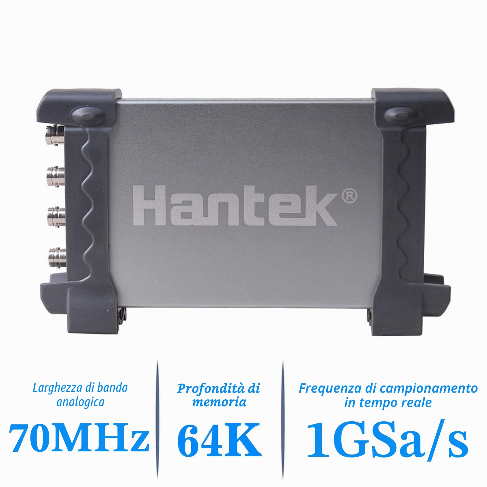 Hantek 6074be - Oscilloscopio diagnostico USB compatibile con PC, a 4 canali, 70 MHz, per settore automobilistico