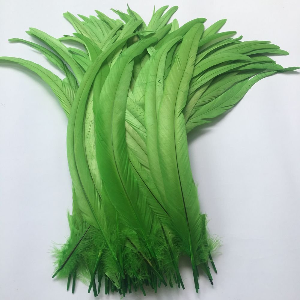 Sowder Lime Green Rooster Coque Tail Feathers 16-18inch Lengh Pack of 20