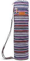 ELENTURE Canvas Yoga Mat Bag: Adjustable Strap, Pockets, Full-Zip Tote Fits 1/4"-1/3" Mats - Lightweight Gym Carrier for Yoga & Workouts