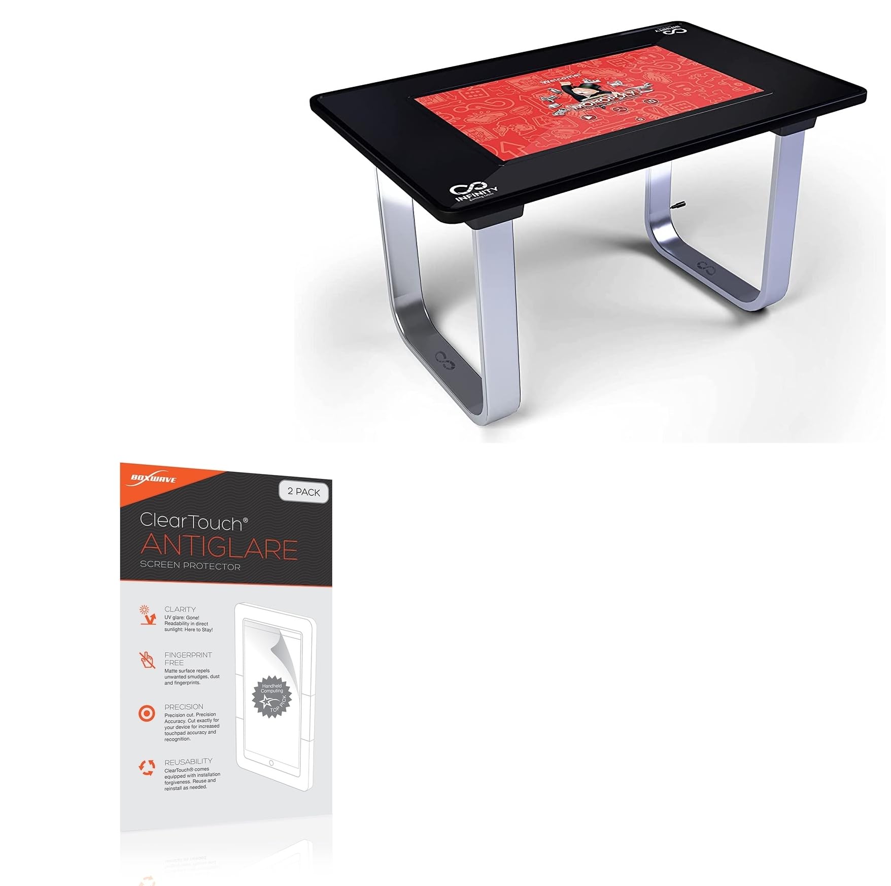 BoxWave Screen Protector Compatible with Arcade1Up Infinity Game Table (24 in) - ClearTouch Anti-Glare (2-Pack), Anti-Fingerprint Matte Film Skin