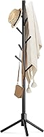 Haddockway Wooden Coat Rack Stand: 8 Hooks, Adjustable Height, New Zealand Pine Tree for Entryway, Hallway, Office