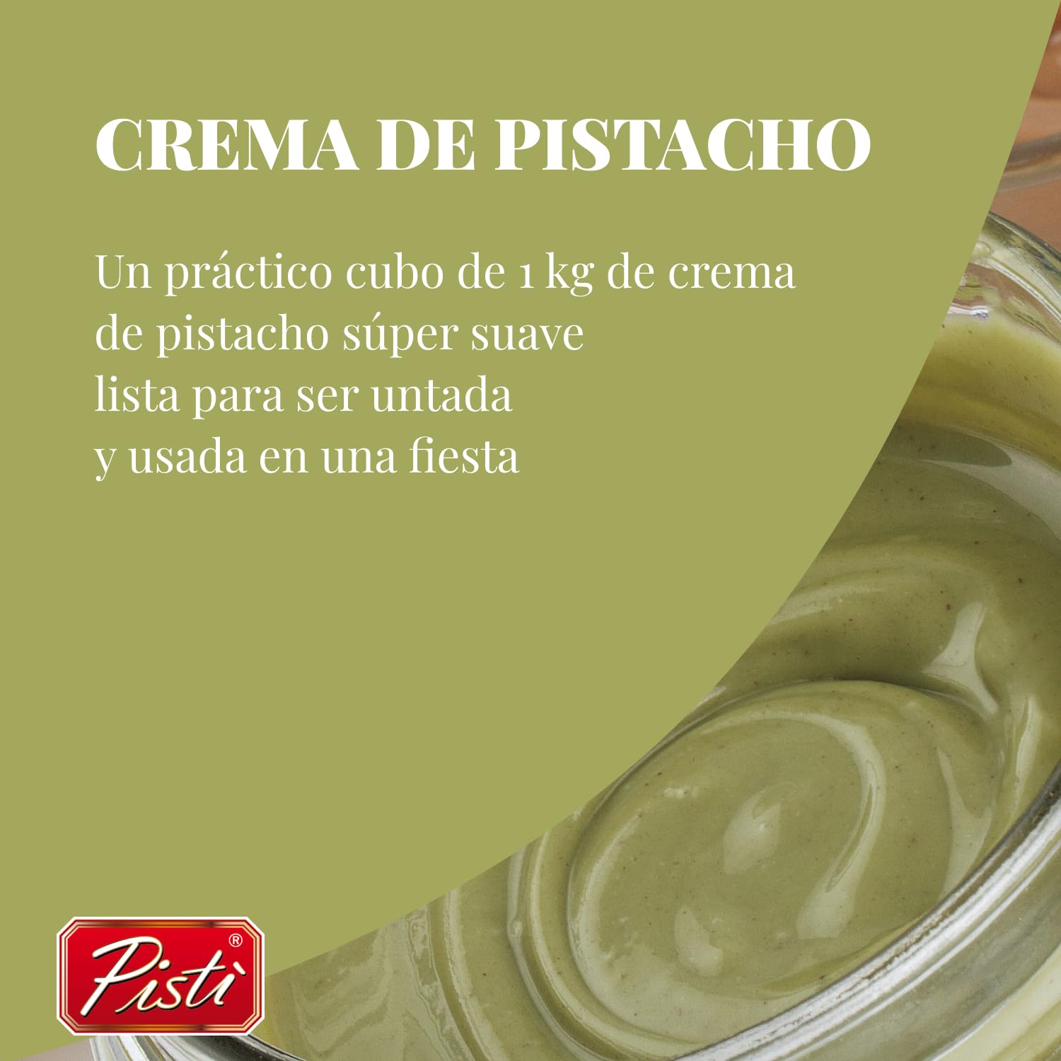 Pistì - Crema Spalmabile al Pistacchio - Con Pistacchi Verdi Selezionati, Lavorazione Artigianale, 100% Naturale - 1 kg