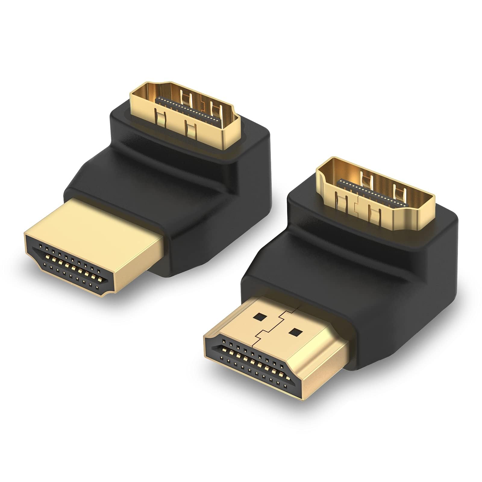 VCE Adattatore HDMI Angolare 90/270 Gradi, Maschio-Femmina, Supporto 4K@60Hz 3D HDR, Compatibile con TV, Monitor e Console, 2 Pezzi