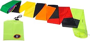 emma kites 21Ft Kite Tube Tail Black Rainbow Colorful Long Kite Line Laundry Windsock for Single Line Kites Stunt Traction Kite Accessory Outdoor Games Campsite Decor