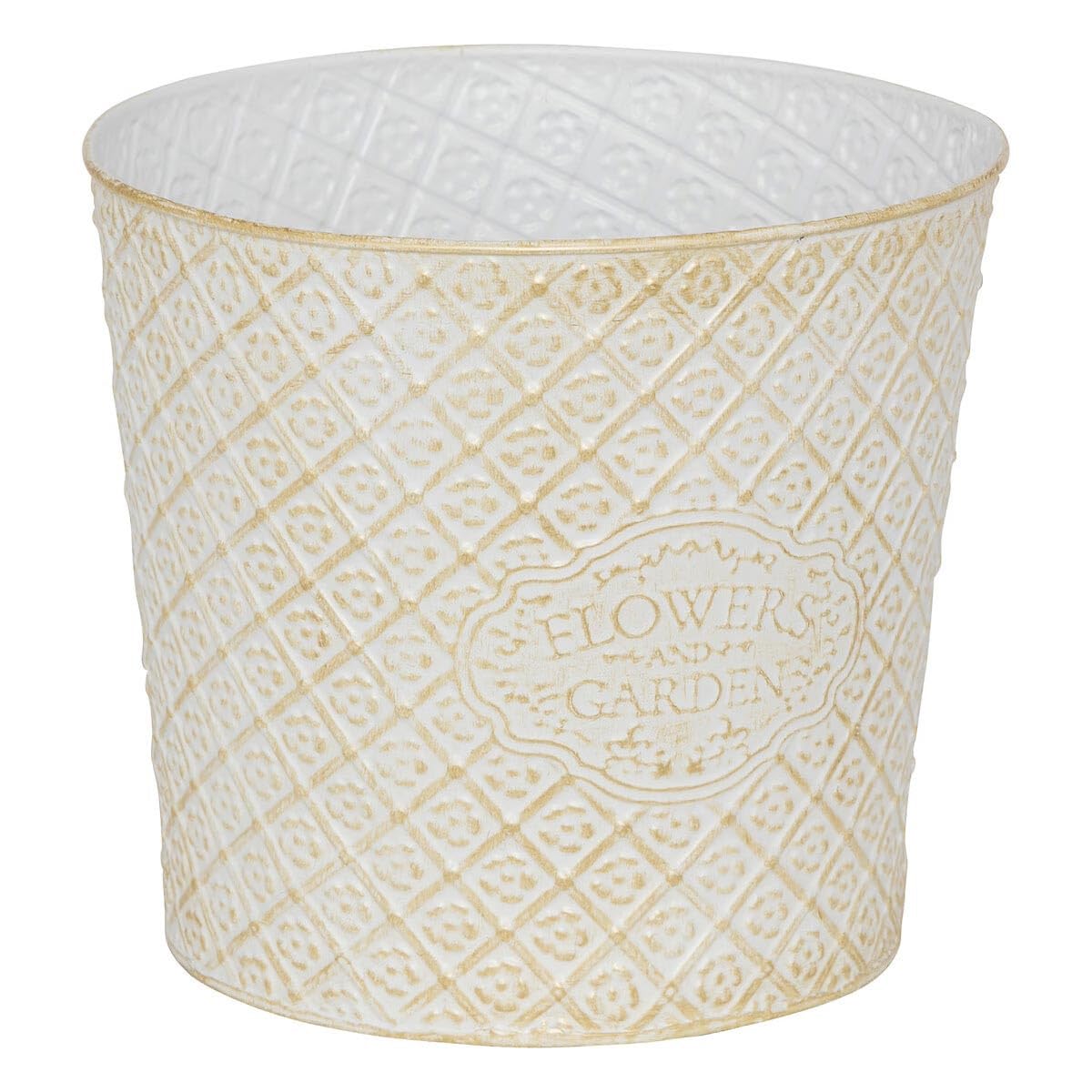 Atmosphera Créateur d'intérieur - Lot de 2 Cache-Pots en Métal Tino 22cm Blanc