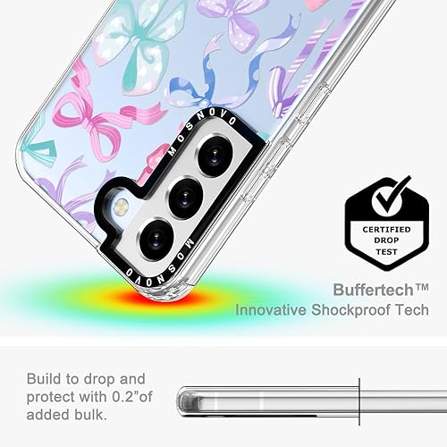Miniatura 5 de MOSNOVO Funda para Galaxy S22 Plus, a prueba de golpes, TPU a prueba de golpes, funda delgada y transparente con diseño floral de flores para